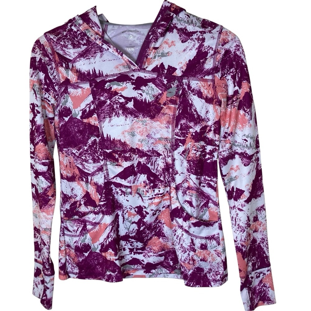 Reel Legends Freeline Hooded Performance Top XS Purple Pink Thumbholes